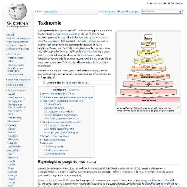 taxinomie, wikipedia